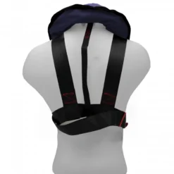 GILET DE SAUVETAGE GONFLABLE MANUEL ORANGE MARINE 170N AVEC HARNAIS ESSENTIAL NAVY -Minko Bateaux Magasin gilet de sauvetage gonflable manuel orange marine 170n avec harnais essential navy 2