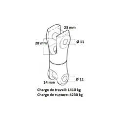 JONCTION CHAINE ANCRE ÉMERRILLON 10-12 Mm -Minko Bateaux Magasin jonction chaine ancre emerrillon 10 12 mm 2